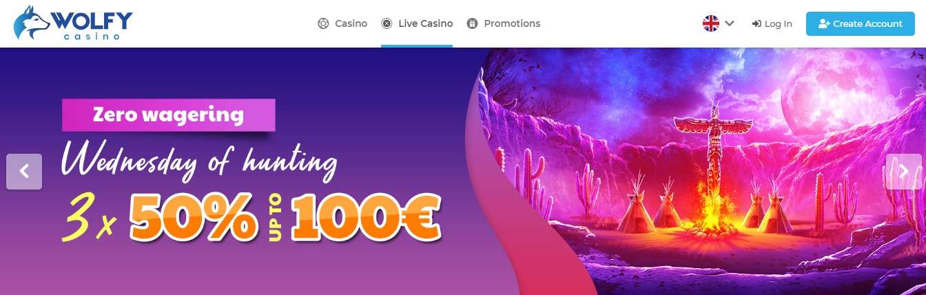 Wolfy Casino Review - Get Earn Welcome Bonus 1000 Euro