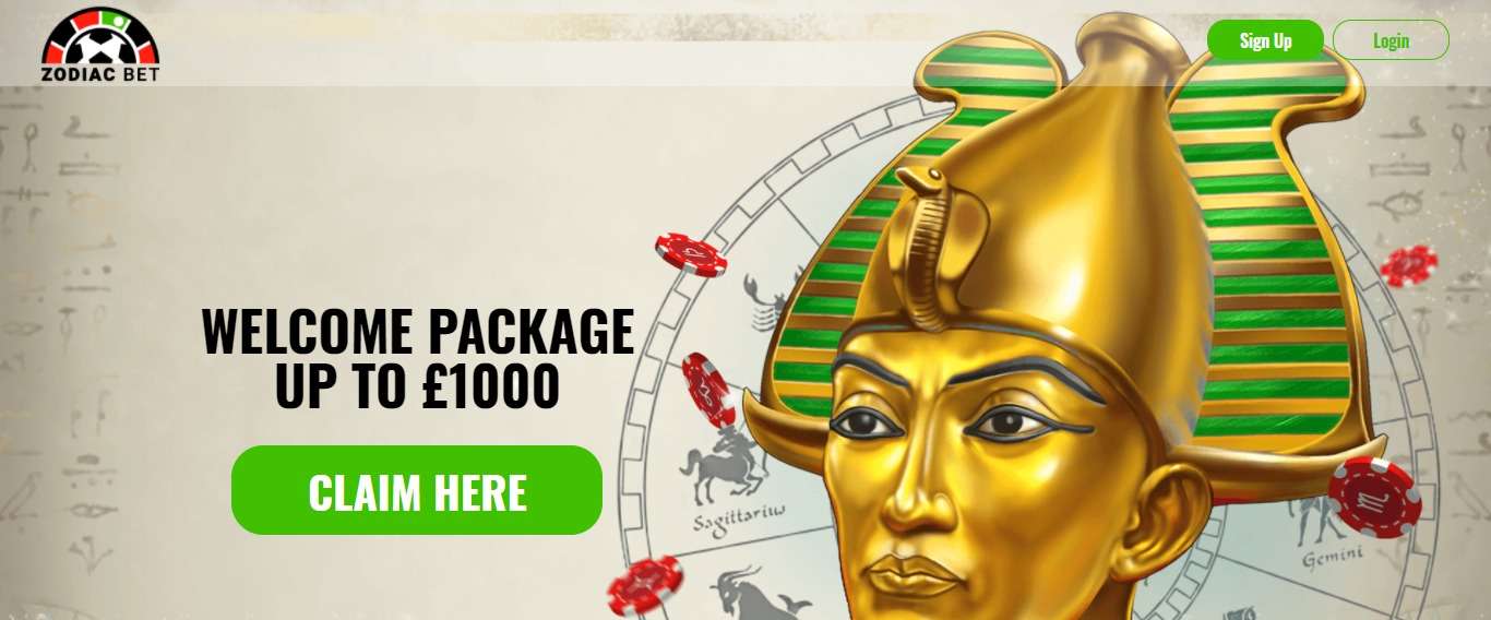 Zodiacbet Casino Review - First Deposit - 125% up to £125