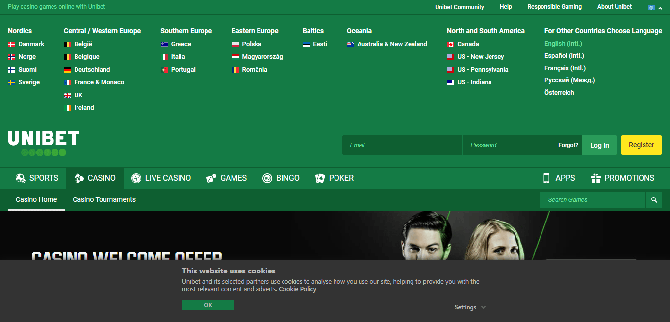 Unibet Casino Review : Make a First Deposit of €100 and Play with €200!