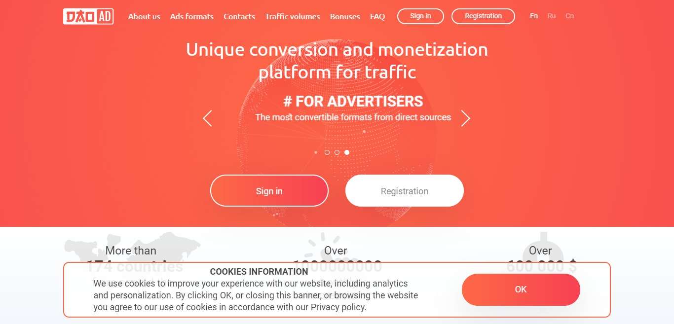 Dao.ad Advertising Review : Unique Conversion and Monetization Platform for Traffic