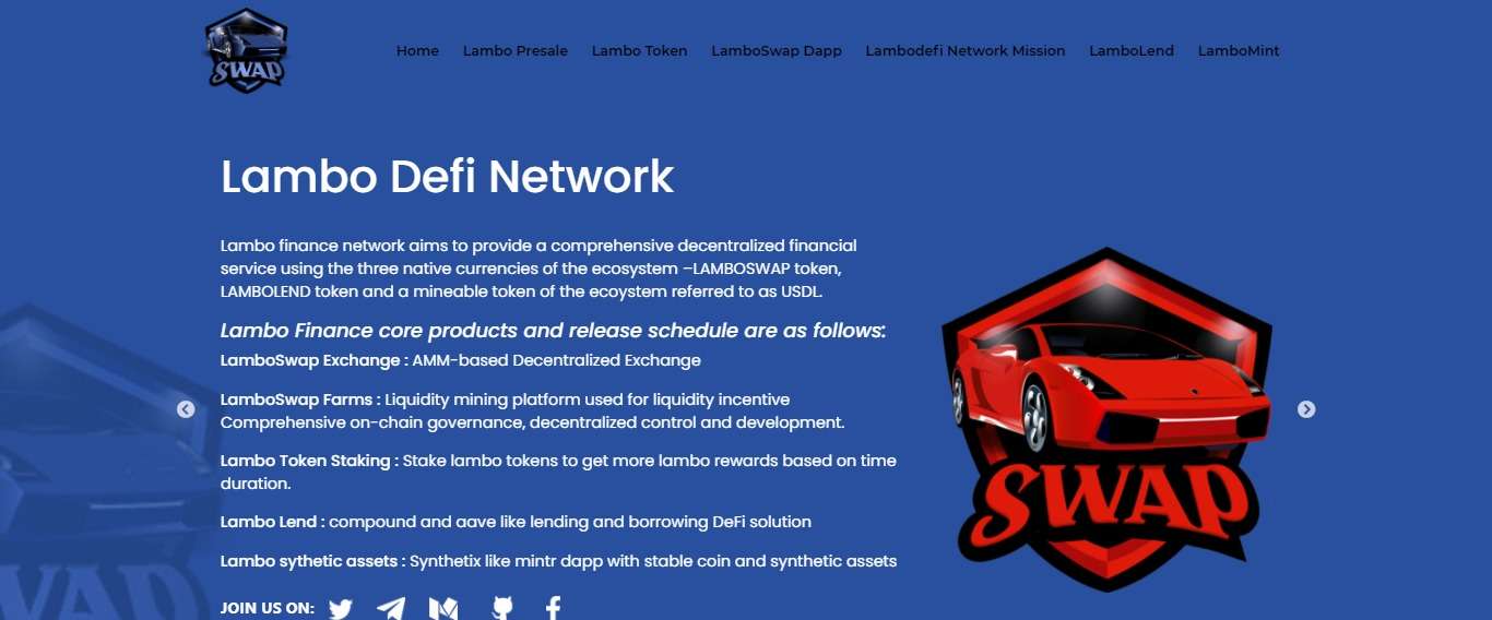 Lambo Defi Network Ico Review: AMM-based Decentralized Exchange