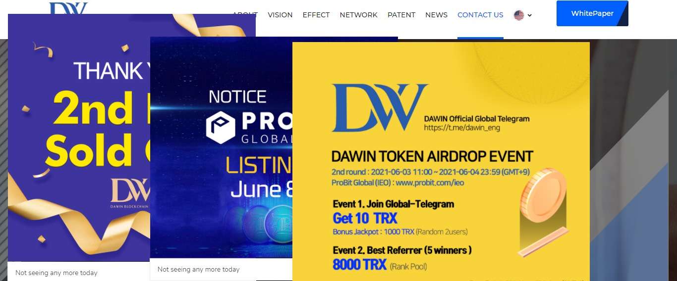 Dwtoken Airdrop Review: Win the Jackpot Prize of 1,000 TRX Each