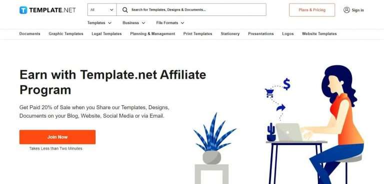Template.net Advertising Review :40% commission on each sale