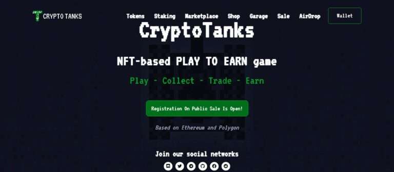 CryptoTanks Airdrop Review: CryptoTanks PLAY TO EARN platform