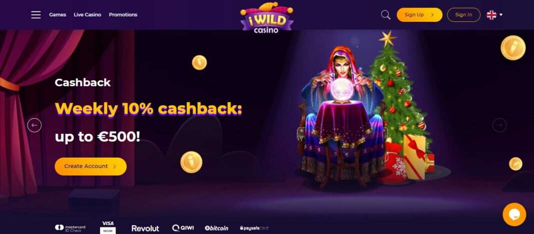 Iwild Casino Review : Weekly 10% Cashback Up To Euro 500