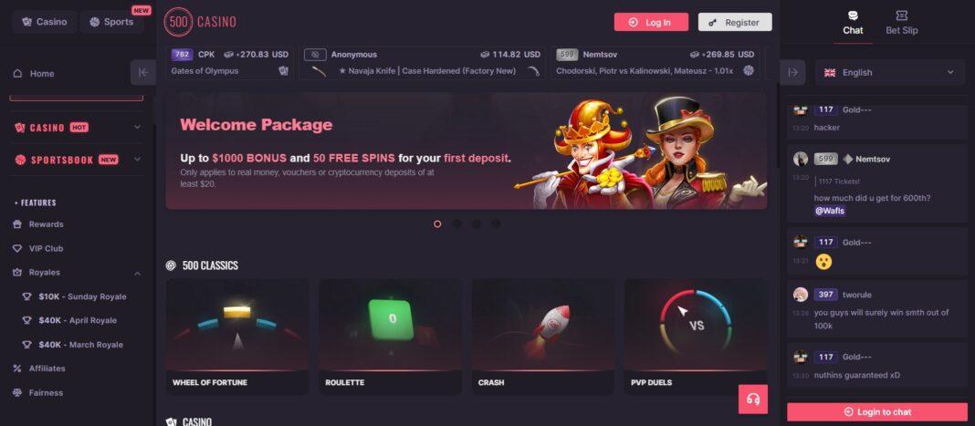 500 Casino Review: Lightning fast Transactions and Support