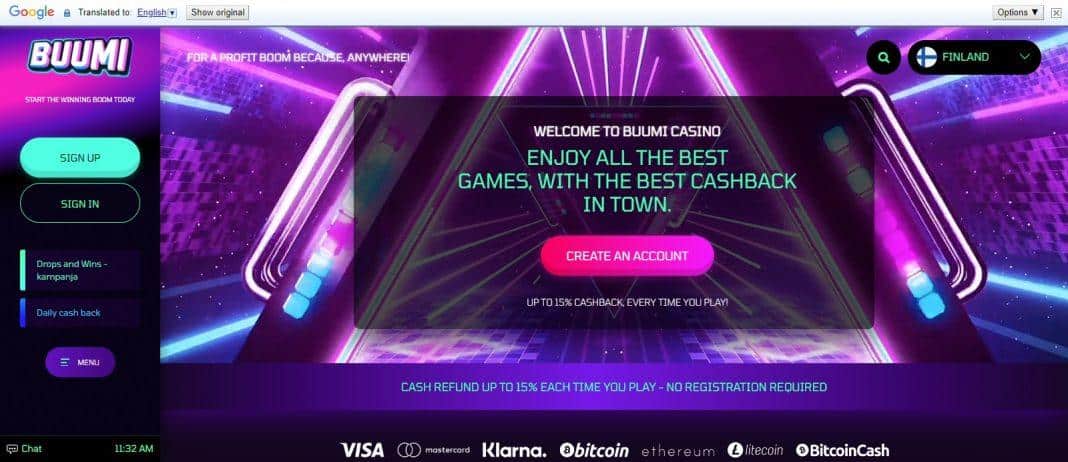 Buumi Casino Review: Cash Refund Up To 15% Each Time