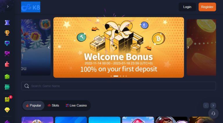 k8 Casino Review: Earn 75% Cashback
