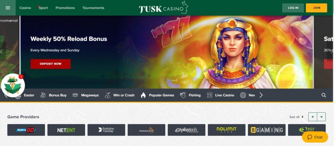 TuskCasino Review: Up to €300 for Casino Games