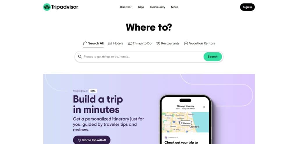 1. tripadvisor.com (Best Trip Planning Websites)