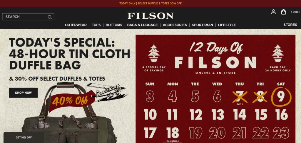Filson (Best Outdoor Clothing Brands
