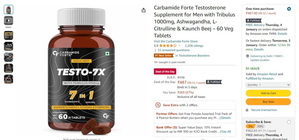 Carbamide Forte Testosterone Supplement