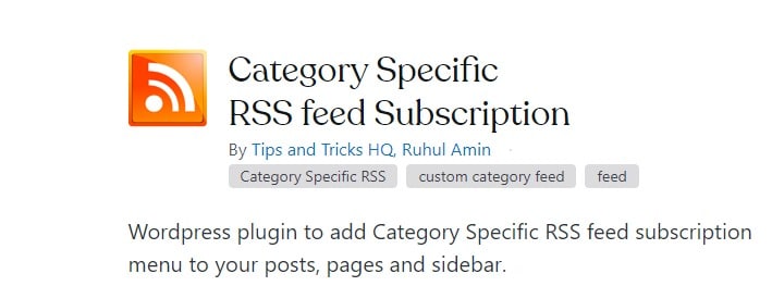 Category Specific RSS