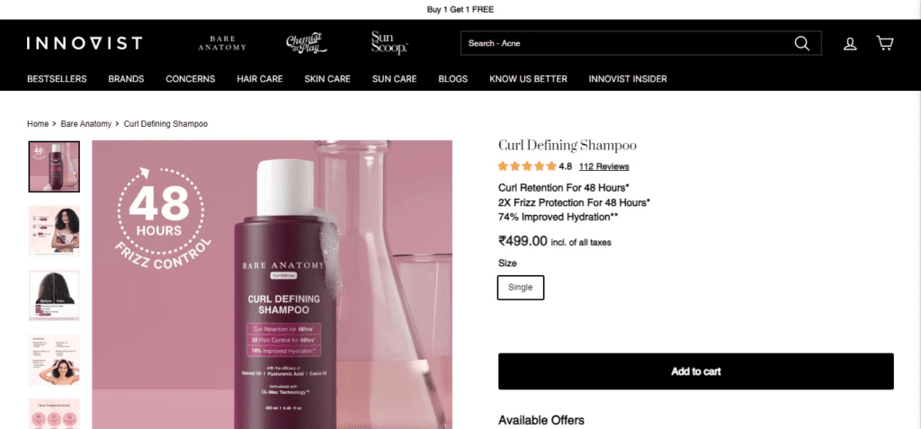 Bare Anatomy’s Curl Defining Shampoo