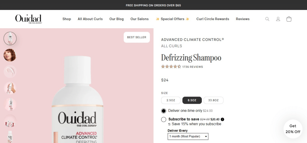 Ouidad Advanced Climate Control Defrizzing Shampoo and Conditioner