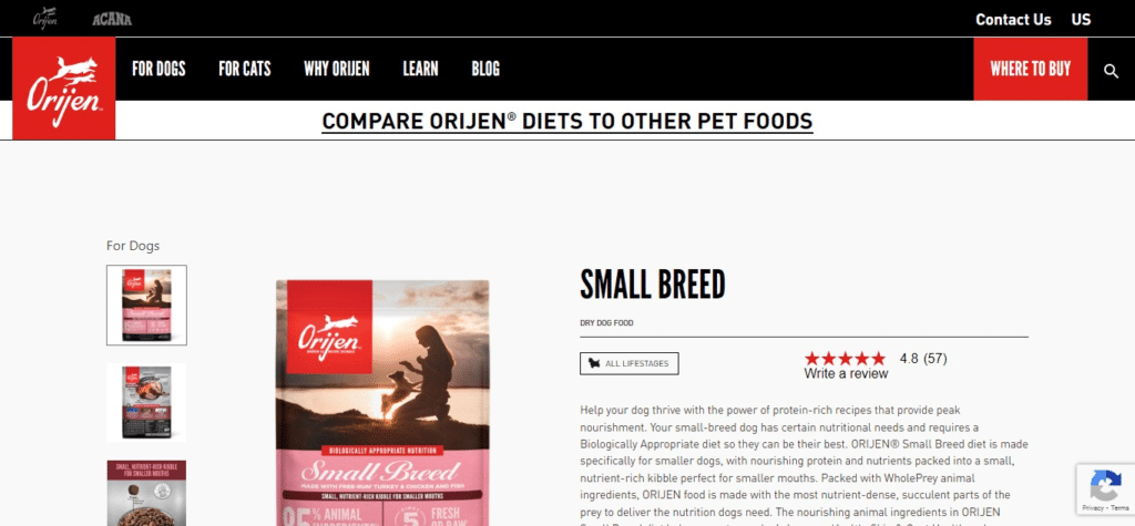 Orijen Small Breed Grain-Free Dry Dog Food