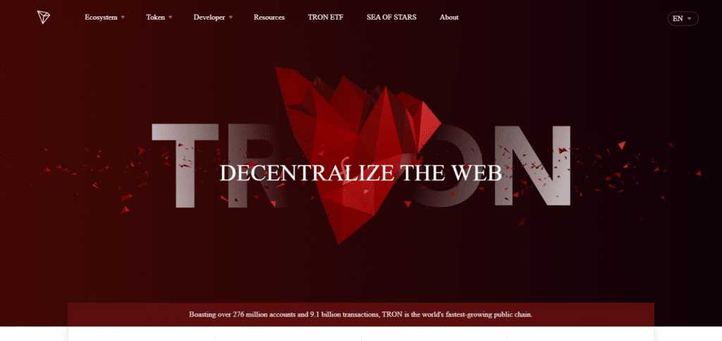 Tron (TRX) Fastest Blockchain Crypto