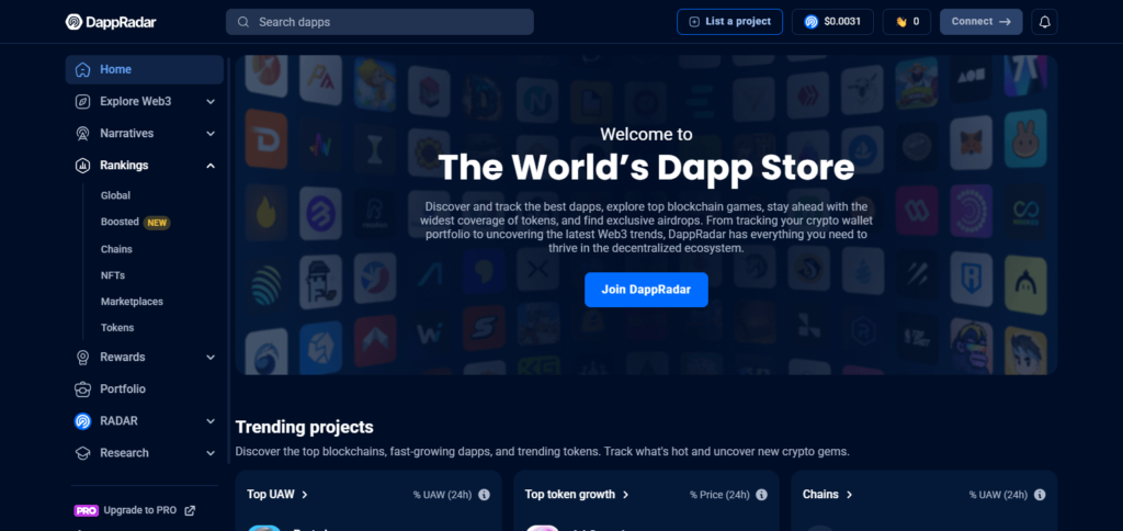 DappRadar Best Aggregator for NFT Price Tracking