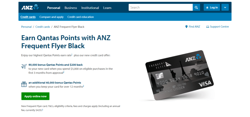 ANZ Frequent Flyer Black