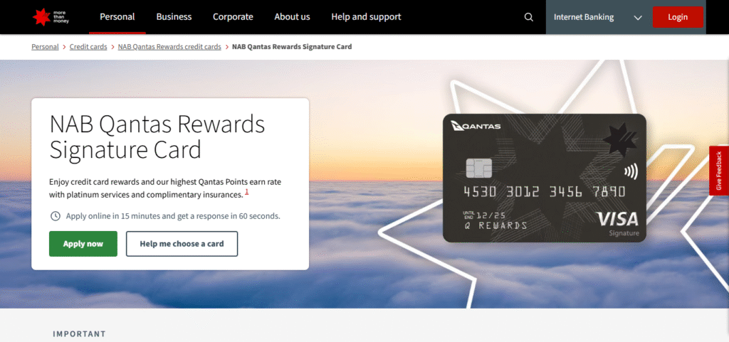 NAB Qantas Rewards Signature