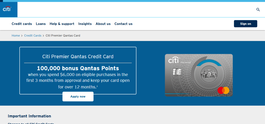 Citi Premier Qantas