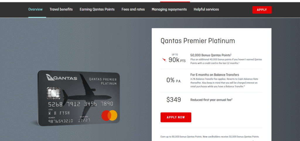Qantas Premier Platinum