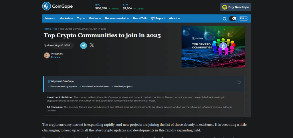 CoinGape Community 