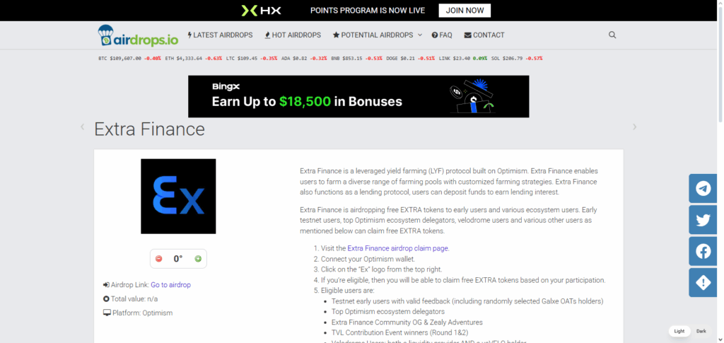 What is Extra Finance Airdrop?