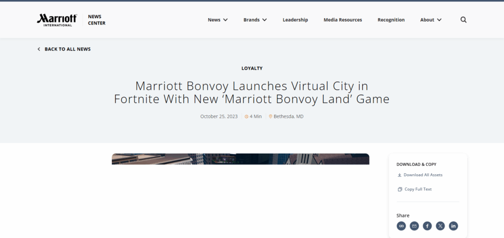 Marriott Bonvoy x Fortnite