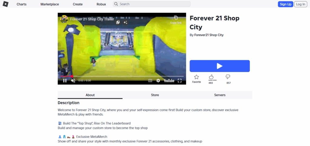 Forever 21 x Shop City (Roblox)