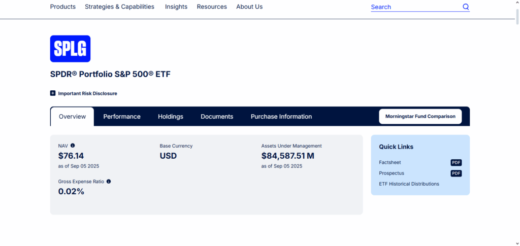 SPDR Portfolio S&P 500 ETF