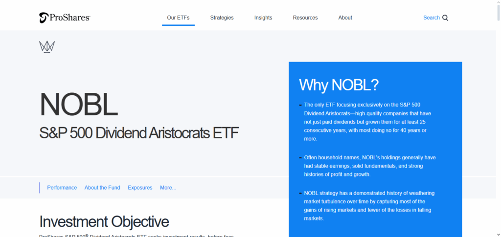 ProShares S&P 500 Dividend Aristocrats ETF