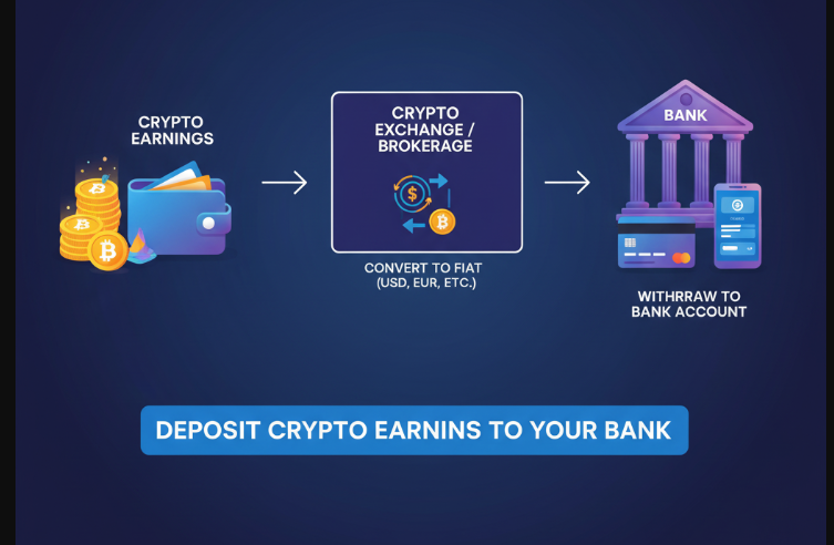 How to Deposit Crypto Earnings to Your Bank