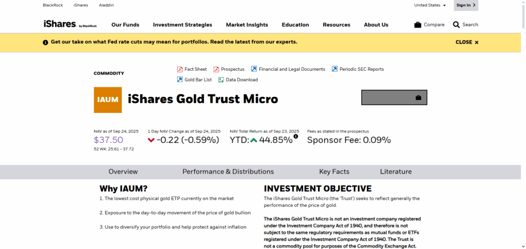 iShares Gold Trust Micro ETF (IAUM)