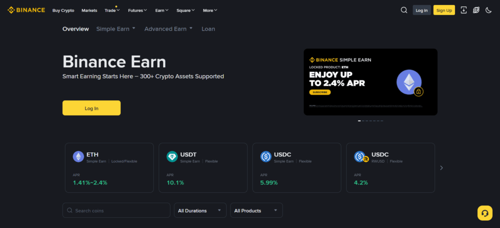 Step 3: Go to Binance Earn Section