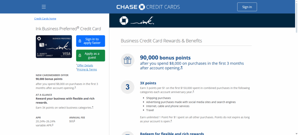 Ink Business Preferred℠ Credit Card