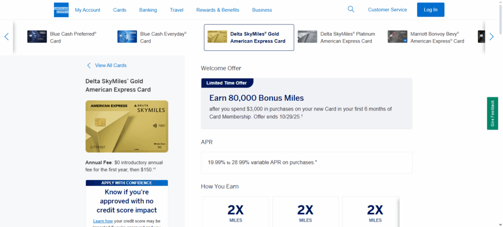 Gold Delta SkyMiles® Credit Card from American Express