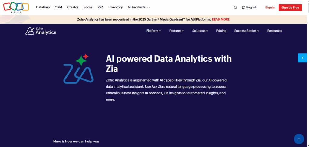 Zoho Analytics AI