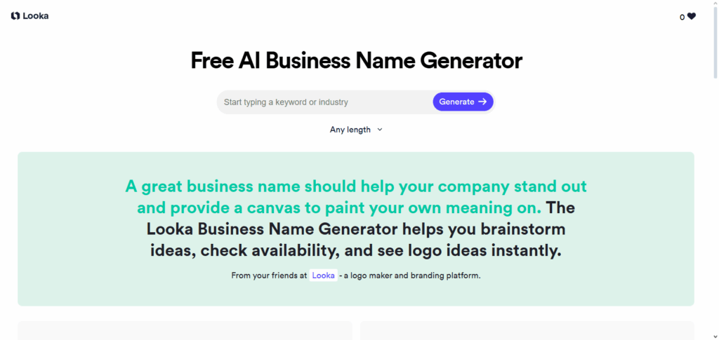 Looka Name Generator