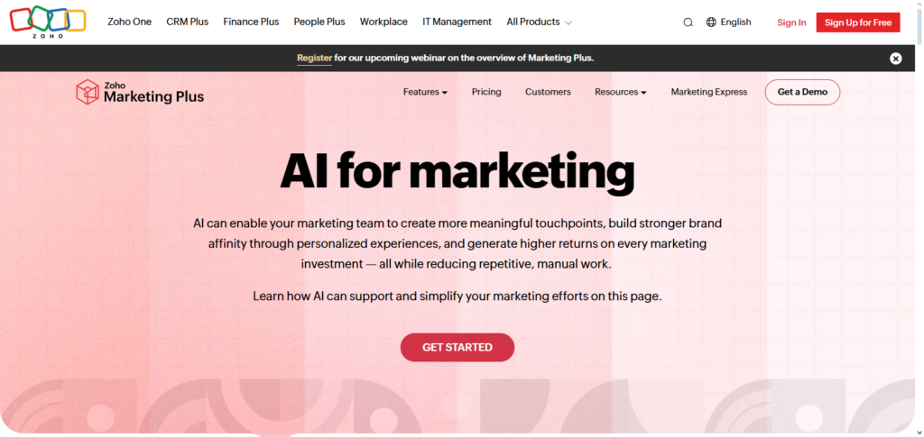 Zoho Marketing Plus AI