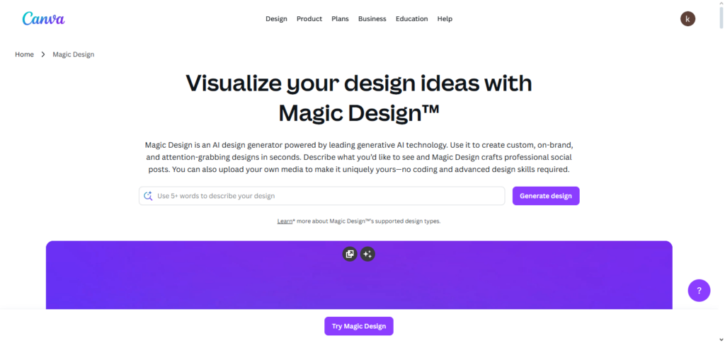 Canva AI (Magic Design)