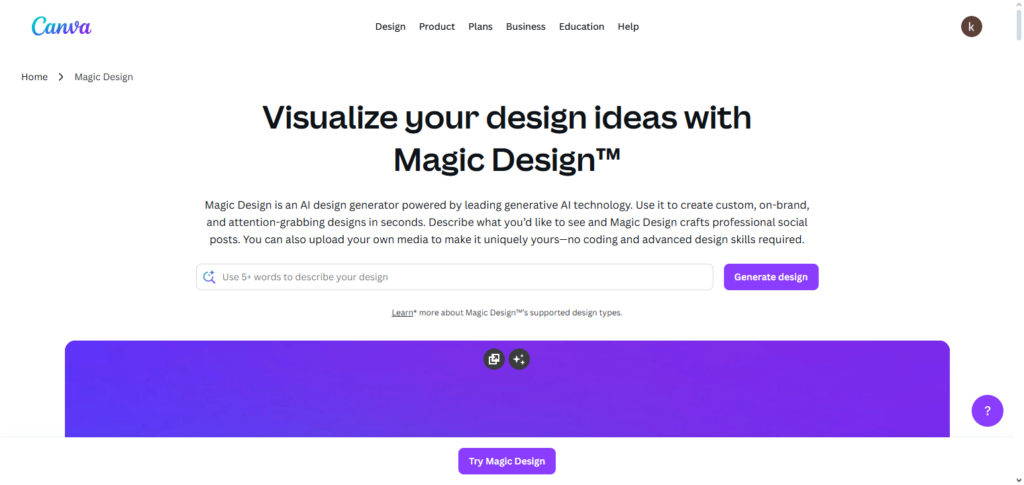 Canva AI (Magic Design)