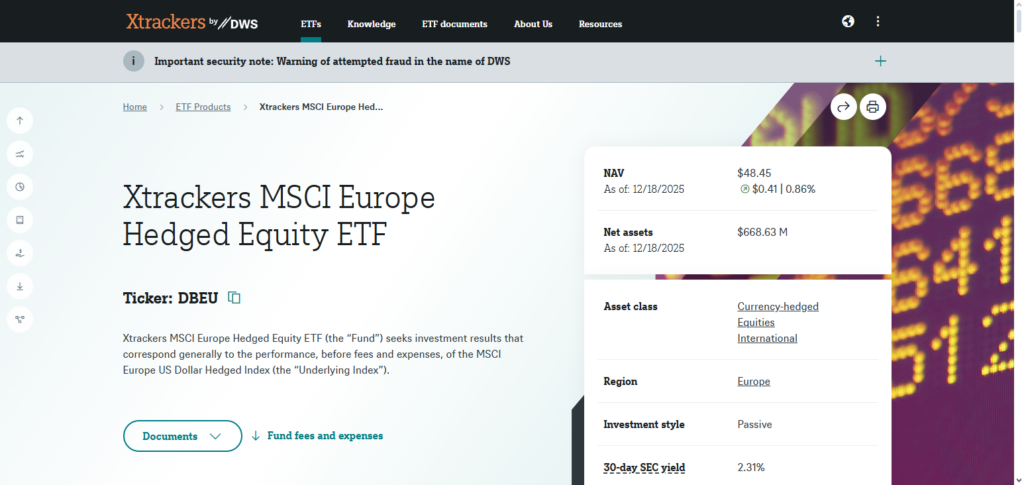 Xtrackers MSCI Europe Hedged Equity ETF