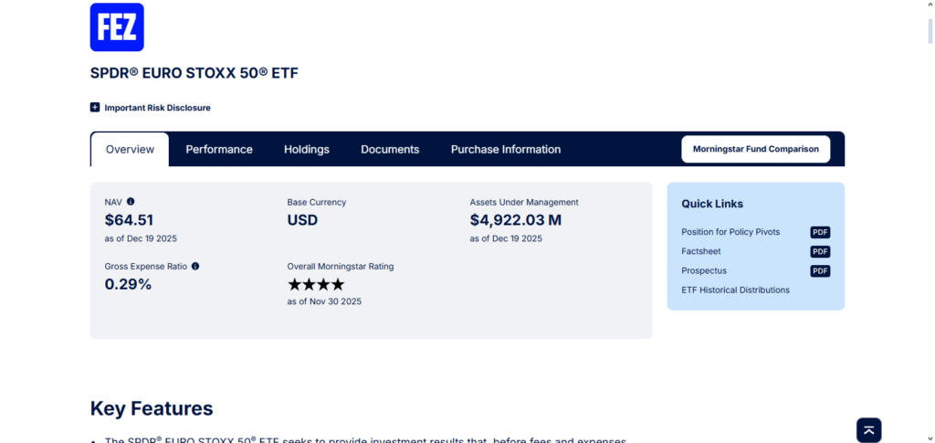 SPDR EURO STOXX 50 ETF