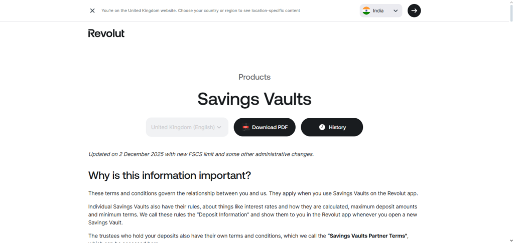 Revolut Savings Vaults