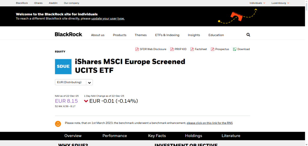BlackRock iShares ESG Europe