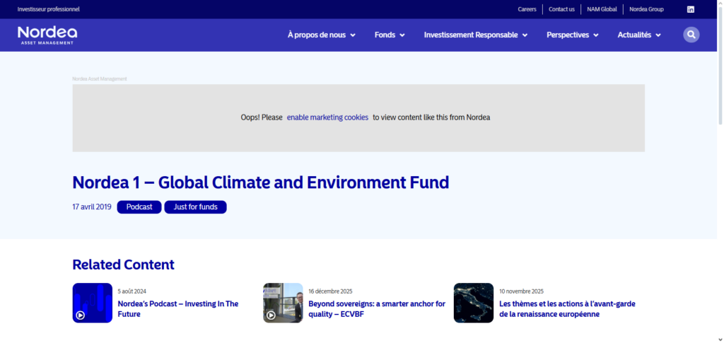 Nordea Global Climate and Environment Fund