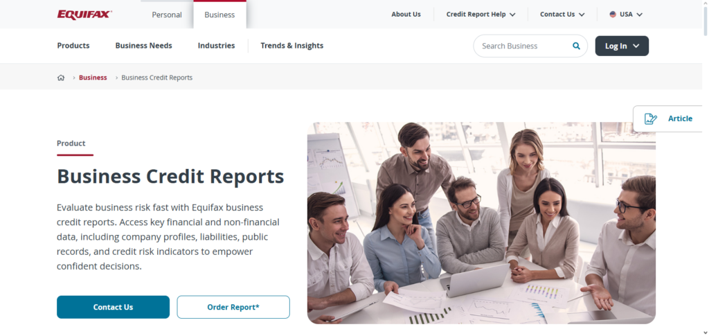 Equifax Business Credit Reports