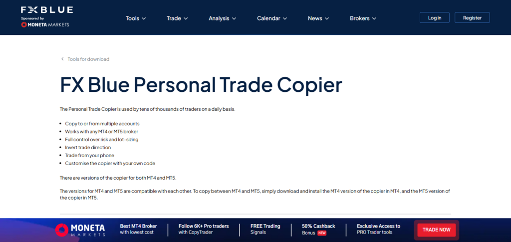 FX Blue Personal Trade Copier