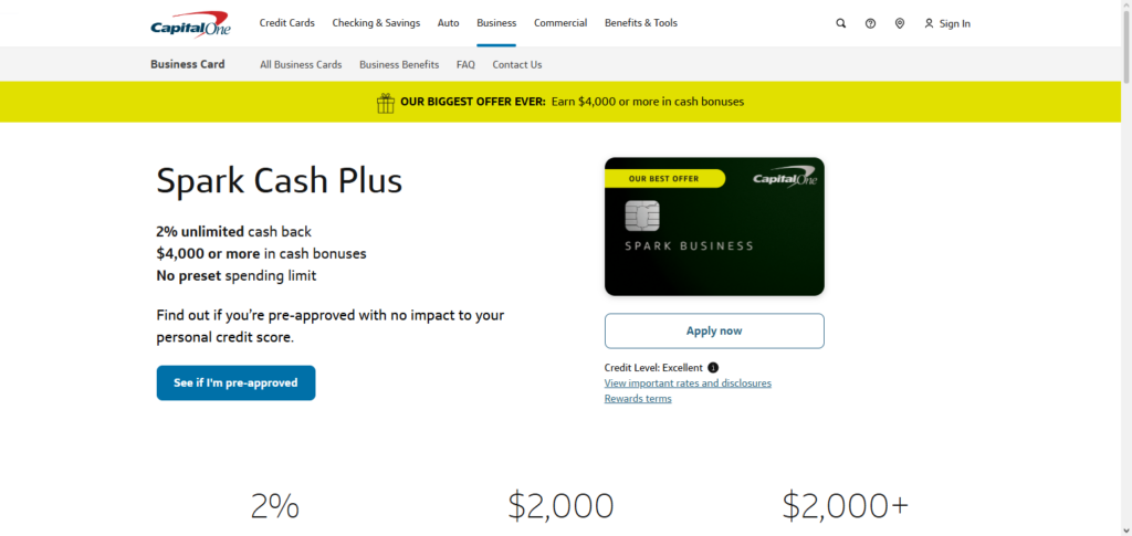 Capital One Spark Cash Plus